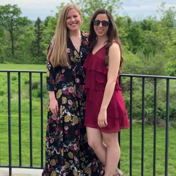 Maroon BCBGeneration Ruffled Dress -Small - Picture 3 of 3